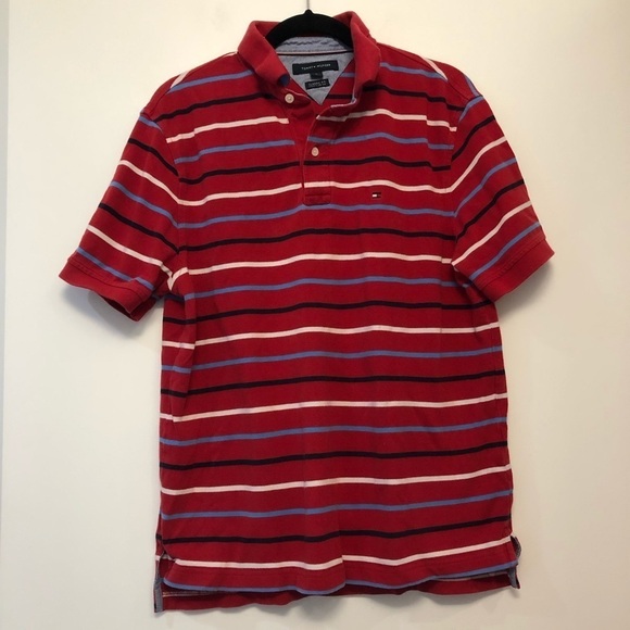 Tommy Hilfiger Red Striped Polo - Picture 2 of 6